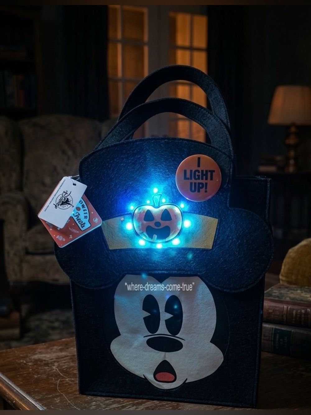 Disney Parks Mickey Mouse Light-Up Halloween Trick-or-Treat Bag